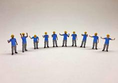 N Scale Construction Workers Hand Signals 3D Printer Model