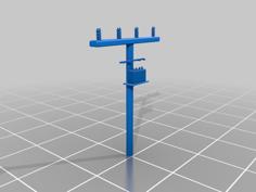 Modell Power Pole With Transformator 3D Printer Model