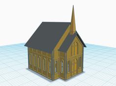 OLD FRONTIER TOWN CHURCH HO SCALE 3D Printer Model