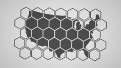 Hexagon Map Of America 3D Printer Model