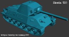 Skoda T25 Czechoslovak Experimental Medium Tank 3D Printer Model