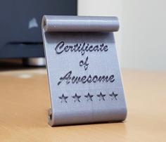 Certificate Of Awesome 3D Printer Model