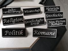 Libary Shelf Labels – Bücherregalbeschriftung 3D Printer Model