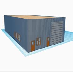 N Scale Small Warehouse Flat Roof (1:160) 3D Printer Model