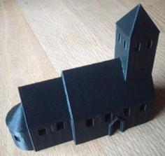 Dorfkirche Spur N / German Church N-scale 1:160 3D Printer Model