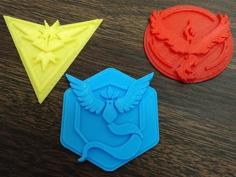 Pokemon GO Team Badge / Necklace 3D Printer Model