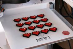 Multi-Color 8-Bit Heart 3D Printer Model