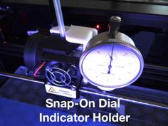 Snap-on Dial Indicator Holder For Replicator 2 3D Printer Model