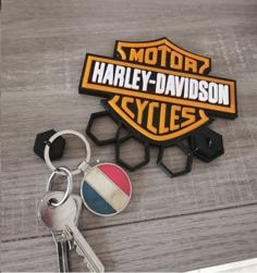 Harley Davidson Wall Key Holder 3D Printer Model