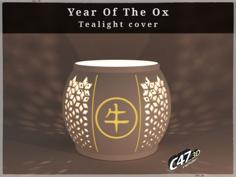 The Year Of Ox Tealight Cover 3D Printer Model