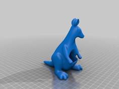 Kangaroo And Pouched Baby 3D Printer Model