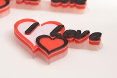 Customizable Heart Shaped Buttons “Words From The Heart” 3D Printer Model