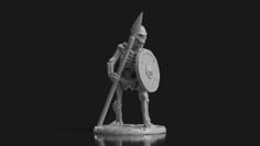 Living Bones With Short Spear And Shield 3D Printer Model