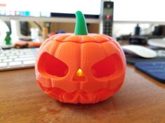 Jack-o’-lantern Pumpkin With Separate Stem 3D Printer Model