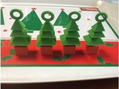 3d Xmas Tree Mini Ornaments 4 Set 3D Printer Model