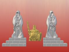 Dark Gothic Corner Statues (28mm/32mm Scale) 3D Printer Model