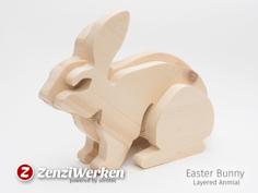 Easter Bunny (sitting/standing) 3-layered-animal Cnc/laser 3D Printer Model