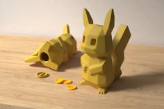 Low-poly Pikachu – Piggy Bank 3D Printer Model