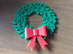 Christmas Wreath With Large Bow 3D Printer Model