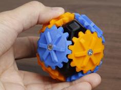 Octahedron Bevel Gear Fidget Spinner 3D Printer Model