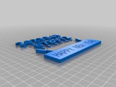 Happy New Year Sign 3D Printer Model