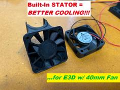 E3D Duct – 40mm W/ Stator Vanes 3D Printer Model