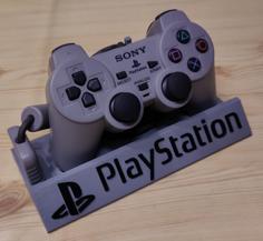 PS1 DualShock Controller Stand With Playstation Logo 3D Printer Model