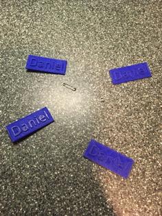 Name Tag On Safety Pin 3D Printer Model