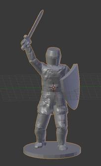 Knight With Kight Shield And Sword 3D Printer Model