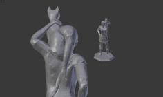 Female Knight With Cat 3D Printer Model