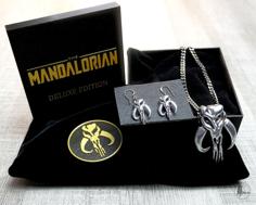 Mandalorian Earrings And Necklace 3D Printer Model