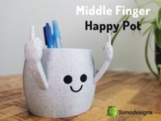 Middle Finger Happy Pot 3D Printer Model