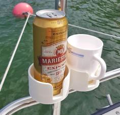 Rail Mounted Cup/can Holder For Boats 3D Printer Model