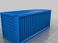 Container 20 Feet Flat HO Model Train 3D Printer Model