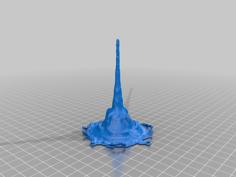 Water Drop Splash. Blender Fluids Model 3D Printer Model