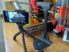 Adjustable Tripod Mount For Tablet Or Smartphone 3D Printer Model