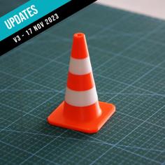 Modular Traffic/Construction Cone (Tabletop Miniatures) 3D Printer Model