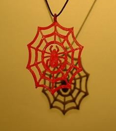 Spider & Web Pendant 3D Printer Model