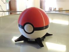 Pokeball (with Button-release Lid) 3D Printer Model