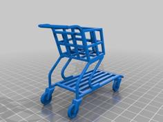 Flatbed Shopping Cart 3D Printer Model