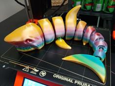 Curled Articulated Shark 3D Printer Model