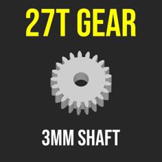 GEAR PINION 27T 3MM SHAFT MOTOR RC CAR CRAWLER 3D Printer Model