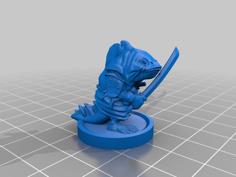 Locathah Samurai Fighter With Sword 3D Printer Model