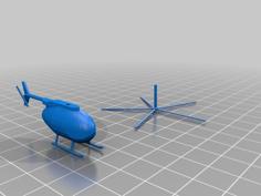 Simple N Scale Helicopter 3D Printer Model