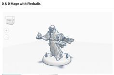 Mage With Fireballs D&D Figurine 3D Printer Model