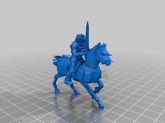 Dragonborn Great Weapons Fighter On Warhorse 3D Printer Model