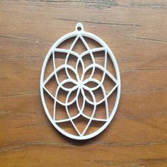 Lotus Flower Mandala Pendant 3D Printer Model