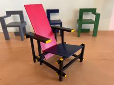 Red-Blue Chair Rietveld 1918 – Dutch Design 3D Printer Model