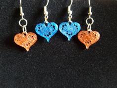 Earrings Heart 3D Printer Model