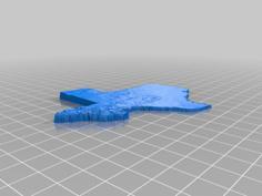 Texas (trimmed Coastline) 3D Printer Model